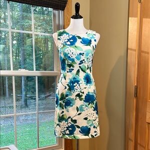 Connected Apparel Blue Sheath Dress Sleeveless Scoop Neck